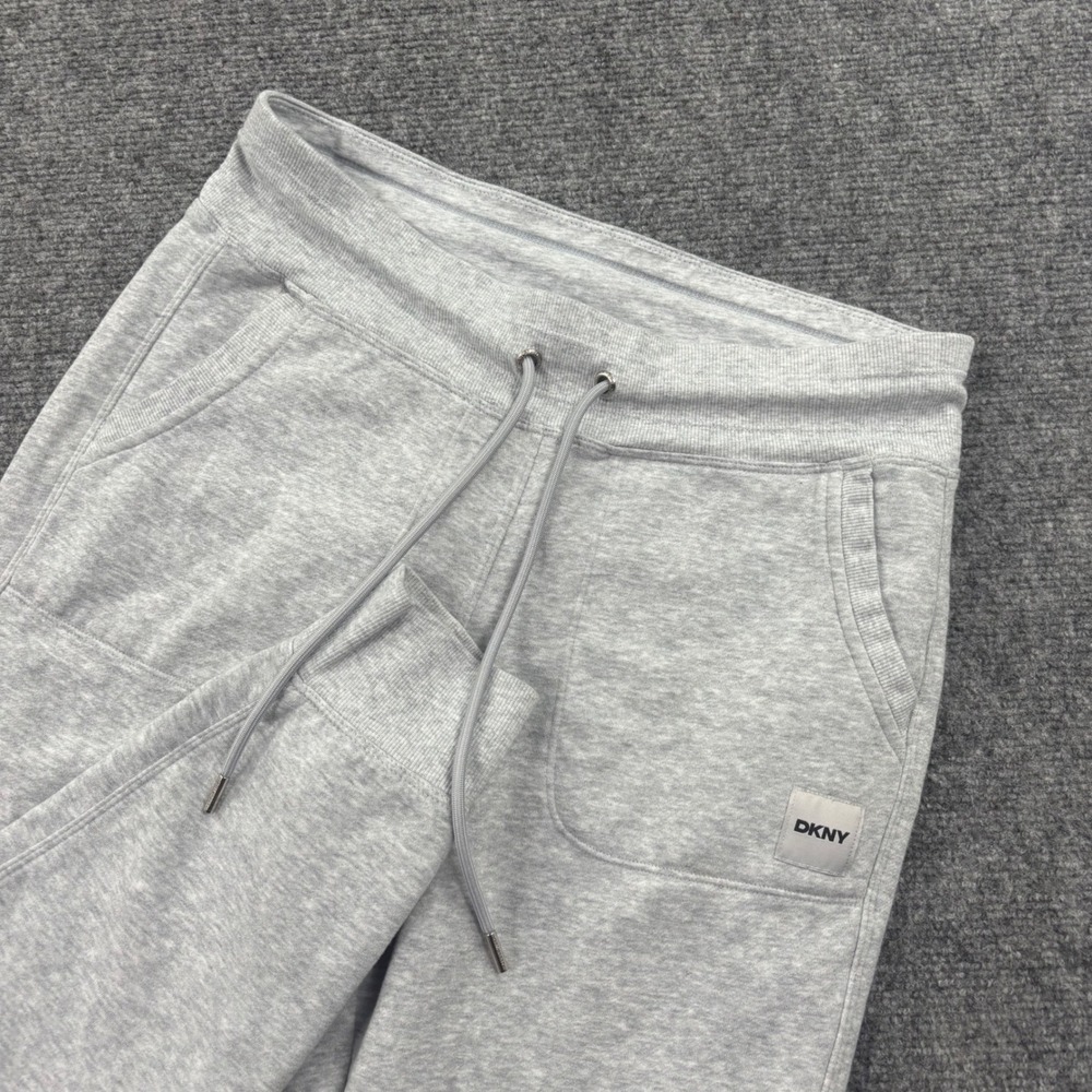 DKNY Sport Joggers Small Gray Heathered Fleece Drawstring Mens